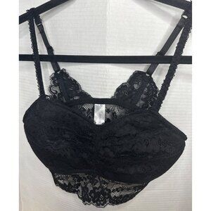 Cathy Ireland Large Black Lace Padded Bra Adjustable Straps Comfortable Fit